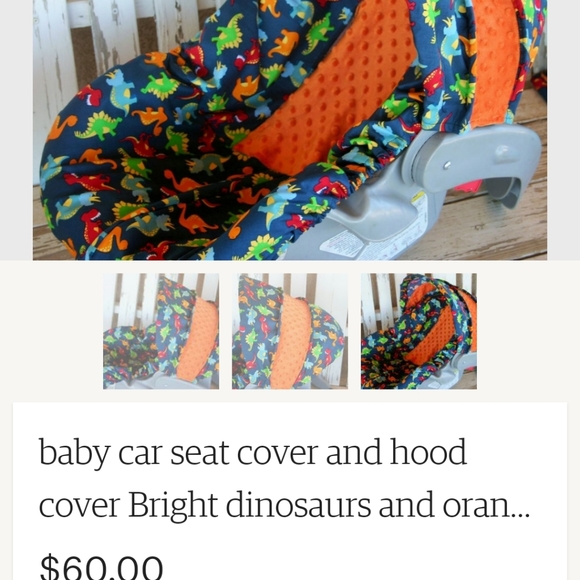 Custom Infant Car Seat Cover - Picture 3 of 3